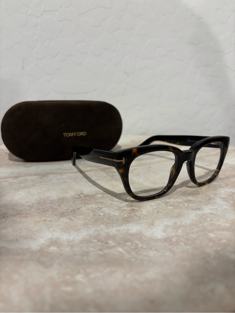 Tom Ford TF5473 Dark Brown Tortoiseshell Rounded  Eyeglasses